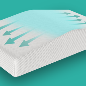 Pyramid Pillow showing ergonomic sloping sides designed to reduce snoring and improve sleep posture